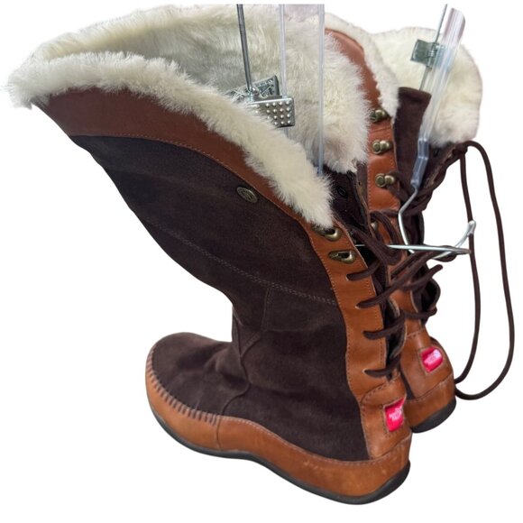 The North Face Women's Size 9 Suede & Leather Tall Boots With Faux Fur Lining - Picture 7 of 14